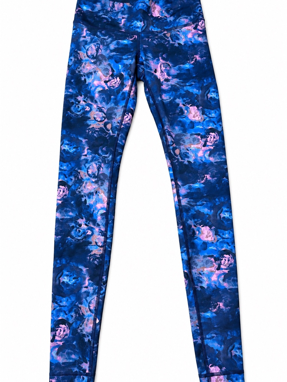 Lululemon Blue Pink Floral Print Leggings Size 4